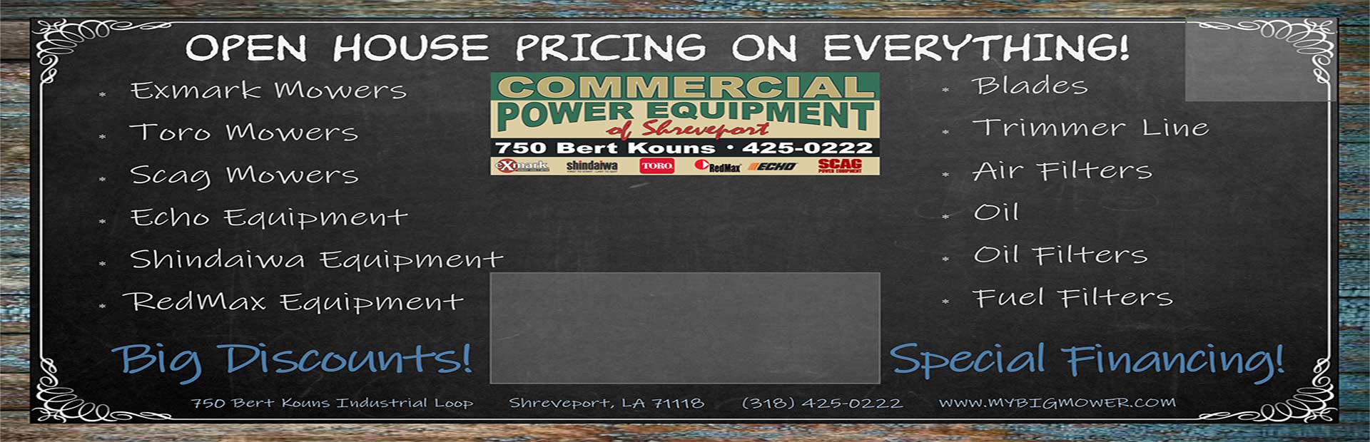 Home Commercial Power Equipment Shreveport, LA (318) 4250222